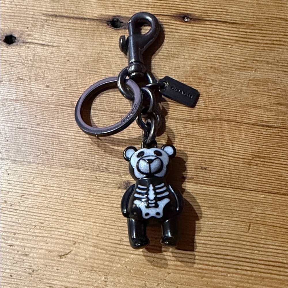 Coach Black and White Bear Keychain
